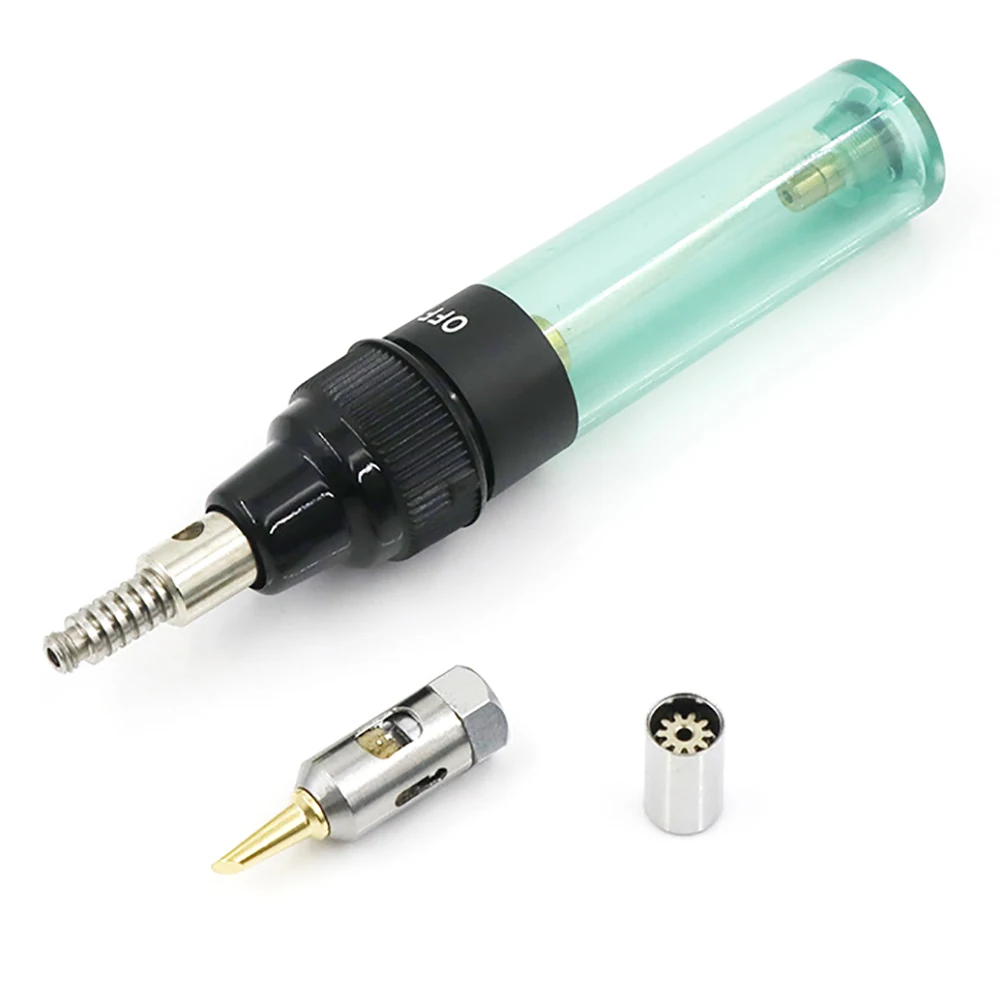 

3 in 1 Mini 1300 DIY Butane Gas Soldering Iron Welding Burner Torch Tip Tool Electronics Soldering Iron Pen Shaped Cordless