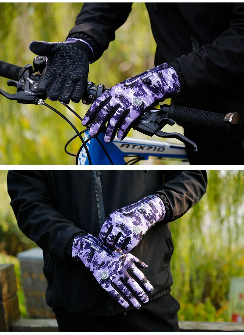 Теплые перчатки для рыбалки с сенсорным экраном, зимние перчатки из неопрена, искусственная кожа, ветрозащитные перчатки для рыбалки, уличные велосипедные перчатки для карпа