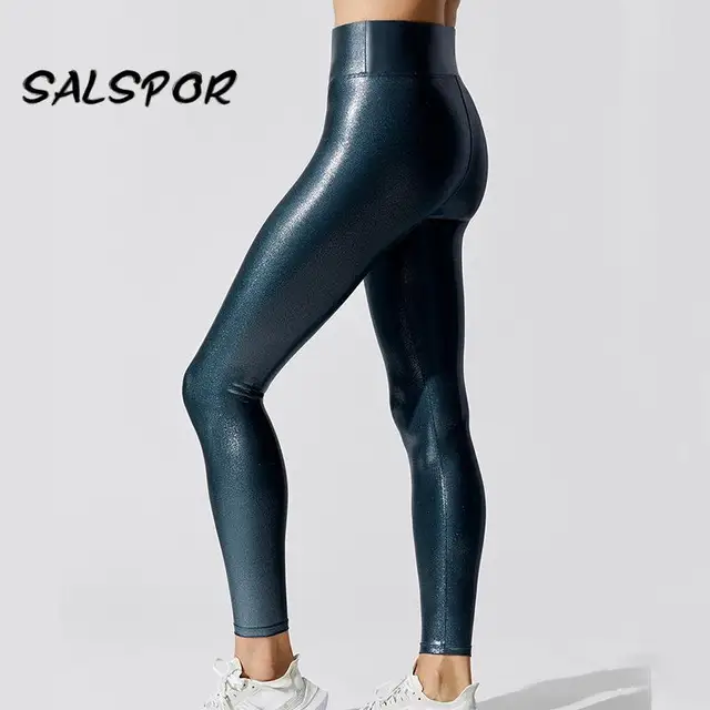 SALSPOR Plus Size Bronzing Leggings Women Sexy High Waist Skinny Push Up Gym Clothing Fitness Workout Legging Slim Pants 3XL 6