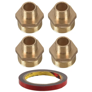 

1x eter 10mm Car Double Sided Attachment Adhesive Tape & 4Pcs 1/2 Inch BSP to 1/4 Inch BSP Male Brass Pipe Hex Nipple