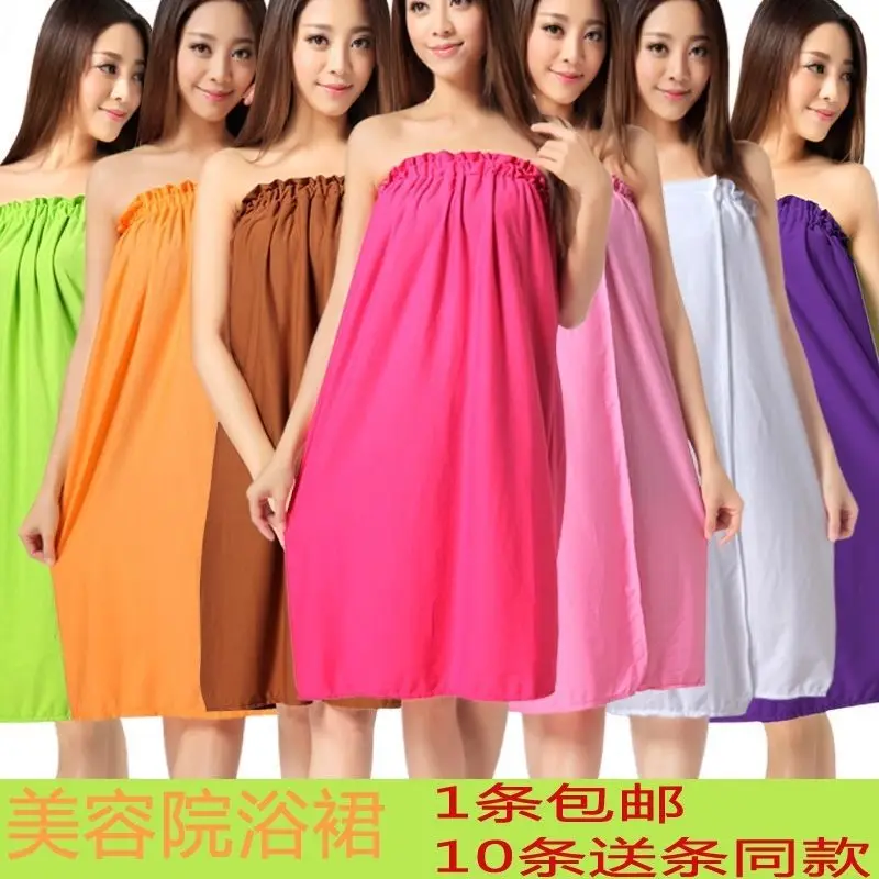 

Beauty Salon Tee Dress Women's ke ren fu Hotel Bathrobe Bath Skirt Bathrobe Tube Top Pajamas Women's Wrap-around