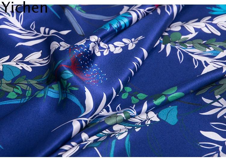 Широкий 140 см цветочный принт натуральный шелк ткань эластичный атласный материал печать 20 Momme тутового шелка