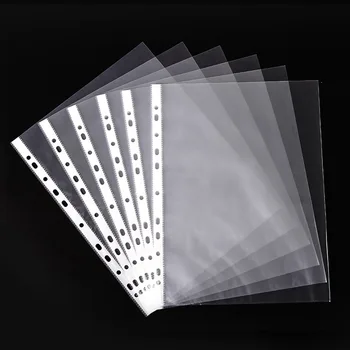 

200 PCs 11-hole File Bag Document Folder A4 File Bag Portfolio Transparent File Protecting Bag Stretching Multilayer Block