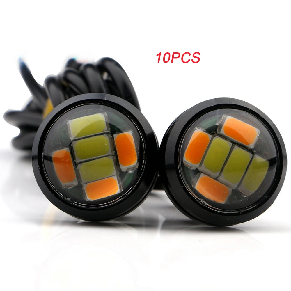 

10 pcs 12V LED 23mm Eagle Eye Light 5630 6 LED High Power Lamp Daytime Running Light Auto Fog Bulb Backup DRL with Turn Signal