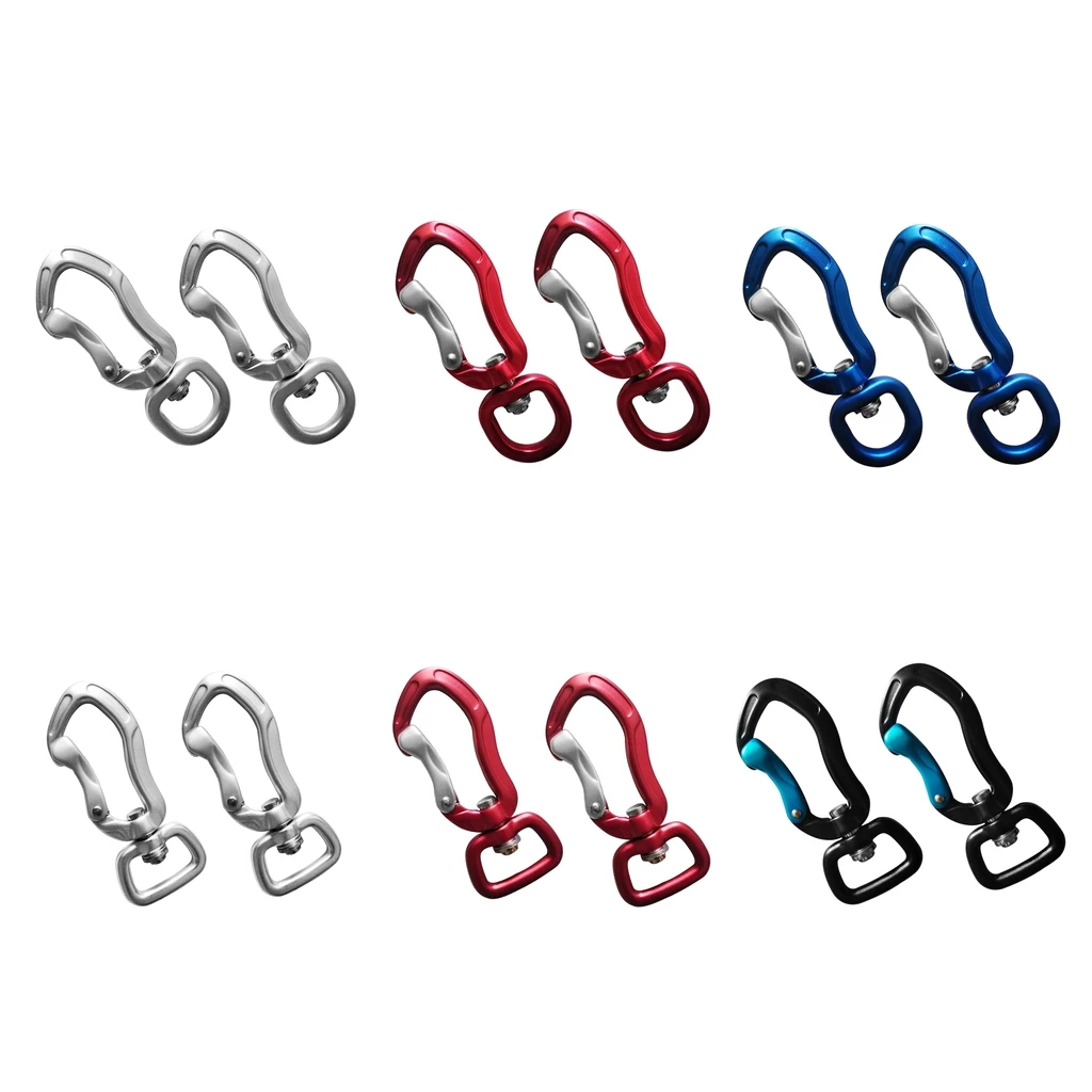 

2pcs Round & Square Swivel Eye Carabiner Clip Hanging Connect Hook Outdoor Camping Backpacking Keychain