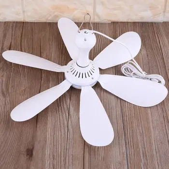 Silent 6 Leaves USB Powered Ceiling Canopy Fan with Remote Control Timing 4 Speed Hanging Fan for Camping Dormitory Tent 1