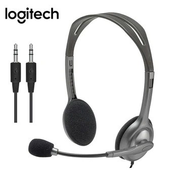

Logitech H110/H111 Stereo Headset with Single/Double Microphone 3.5mm Wired Headphones Adjustable Headband for Computer Laptop