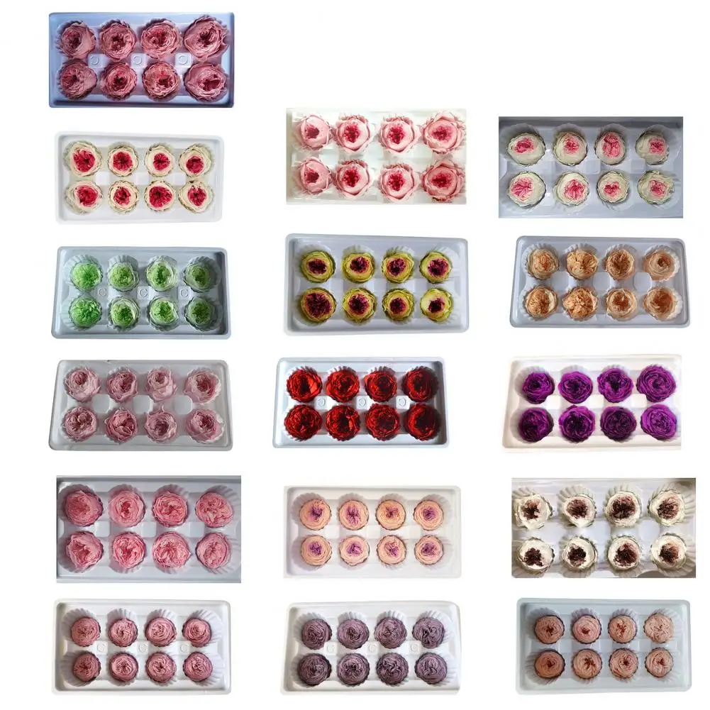 

8Pcs Eternal Flower 4-5Cm Preserved Rose Box Immortal Rose Flower High Quality Preserved Rose Box Wedding Home Party Decoration