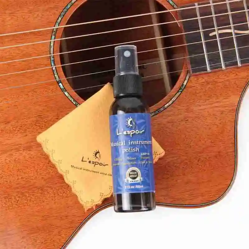 Musical Instrument Brightening Wax Guitar Panel Cleaner Cleaning Care Oil and Piano Cloth Set