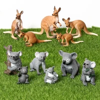 Simulation Cute Koala Kangaroos Figure Collectible Toys Wild Animal Model Figures  for Collection Educational Collectible Toys