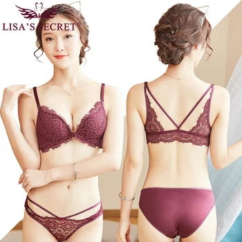 

18 Explosive European and American Sexy Laisman Honey Front Button Underwear Small Ring Bra Set Factory