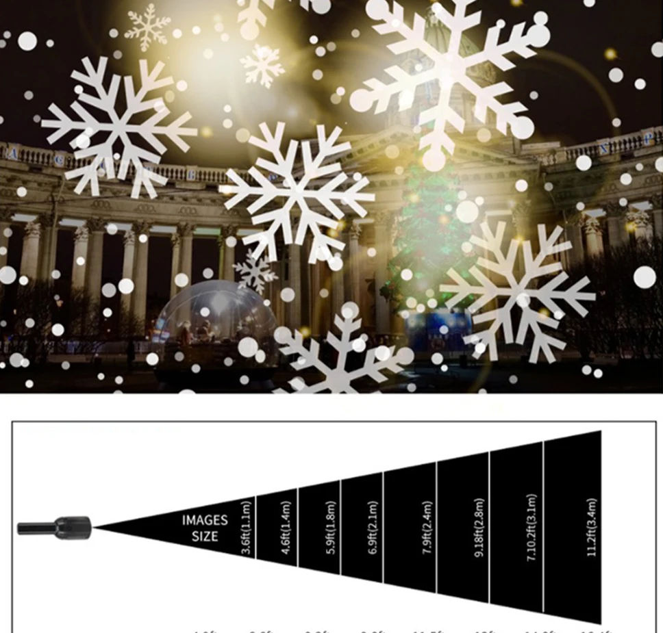 Светодиодный прожектор с эффектом снегопада светильник Рождественские снежинки проекционные лампы для вечерние Хэллоуин Праздник