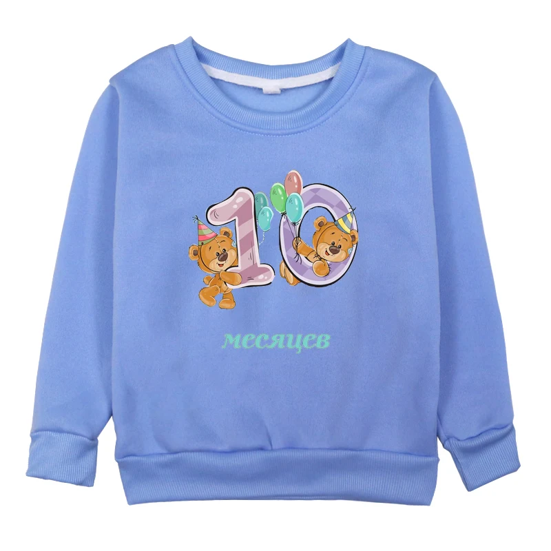 Зимняя одежда для маленьких девочек; Kawaii; одежда с принтом медведя; толстовки с капюшоном и цифрами; Детский свитер; топы для девочек и мальчиков с надписью «Happy Birthday»