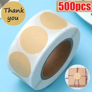 

1Inch Kraft Stickers / 500 Labels Per Roll/Permanent Adhesive DIY stickers for Package adesivo sticker stationery