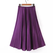 Fandy lokar повседневные однотонные юбки для женщин модная свободная плиссированная юбка женские элегантные юбки до середины икры женские