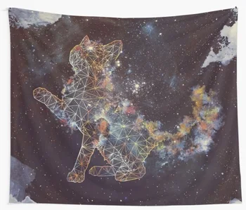 

Celestial Cat Big Tapestry Wall Hanging Starry Sky Tapestries Bedspread Dorm Wall Art Yoga Mat Home Decor Wall Carpet