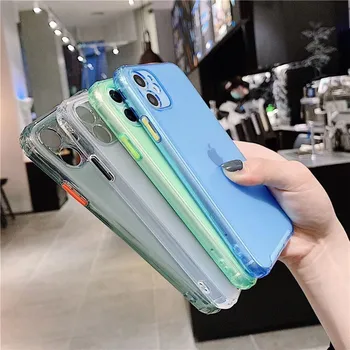 

Solid Transparent Phone Case For iPhone 11 Pro Max XR X XS Max 7 8 Plus Case Soft Candy color Back Cover For Huawei Wholesale