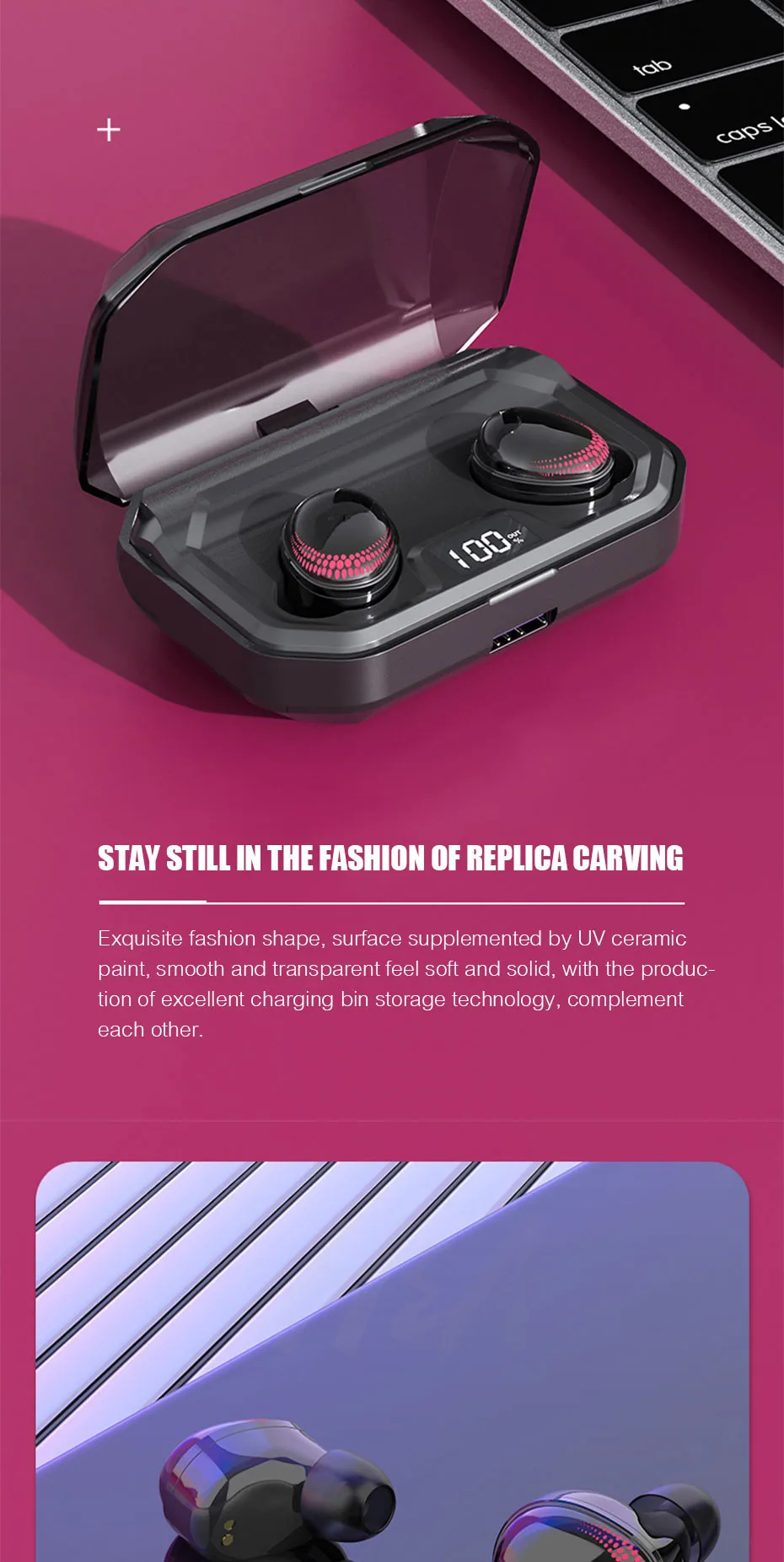 Teamyo TWS Bluetooth 5,0 беспроводные наушники HIFI наушники 8D стерео спортивные наушники гарнитура с зарядным устройством для iPhone huawei