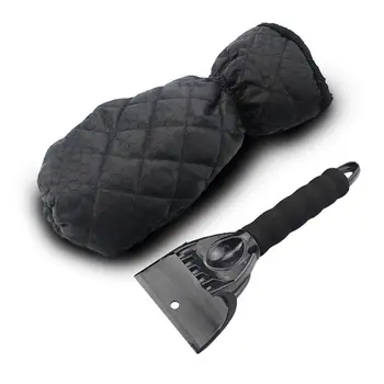 

Protable Thicken Snow Shovel with Warm Gloves Outdoor Car Compact Shovel Clean E7CA