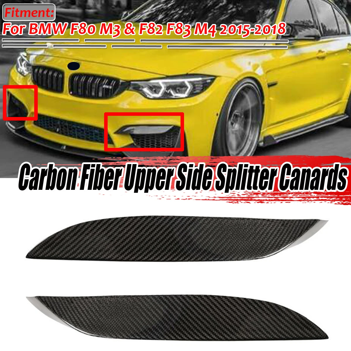 Автомобильный передний и диффузор для губ 2x F80 защита BMW M3 F82 F83 M4 2015