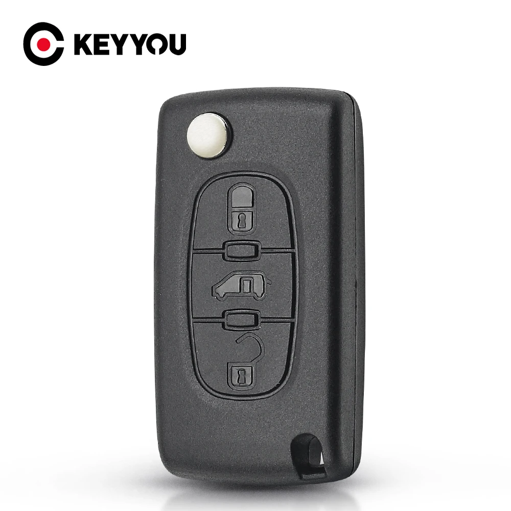 Сменный Чехол KEYYOU CE0523 CE0536 для Fiat Scudo HU83/VA2, складной чехол-брелок для дистанционного ключа с 3 кнопками, Стайлинг автомобиля
