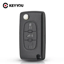 Keyyou ce0523 ce0536 substituição para fiat scudo hu83/va2 lâmina flip dobrável remoto caso chave do escudo fob 3 botões estilo do carro