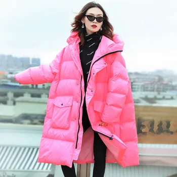

Winter Long Parka Women 2020 Plus Size Hooded Jacket Overcoat Russia Cold Pockets Outwear Windproof Ladies Oversized Coat