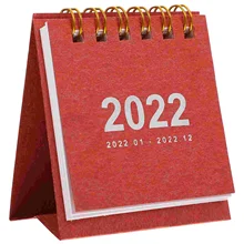 

1Pc Exquisite 2022 Mini Desktop Calendar Paper Tabletop Calendar Office Desktop Calendar