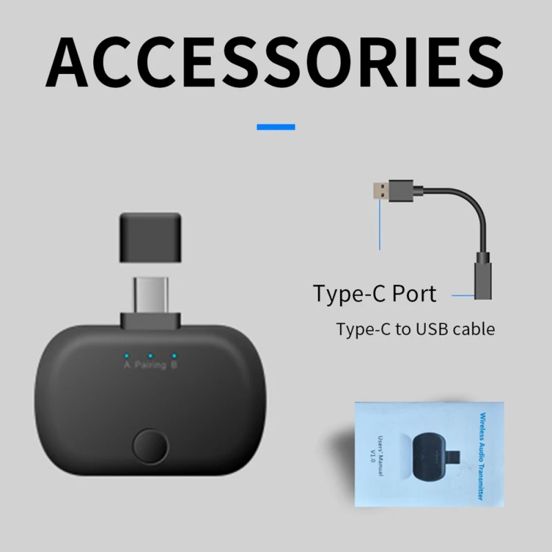 USB адаптер для Bluetooth 5,0 Plug-and-play type-C аудио передатчик для PS4 PC tv беспроводные наушники