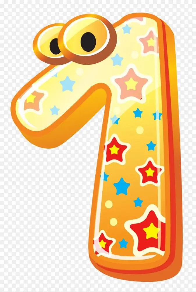 数字剪贴画-可爱的第一位png剪贴画