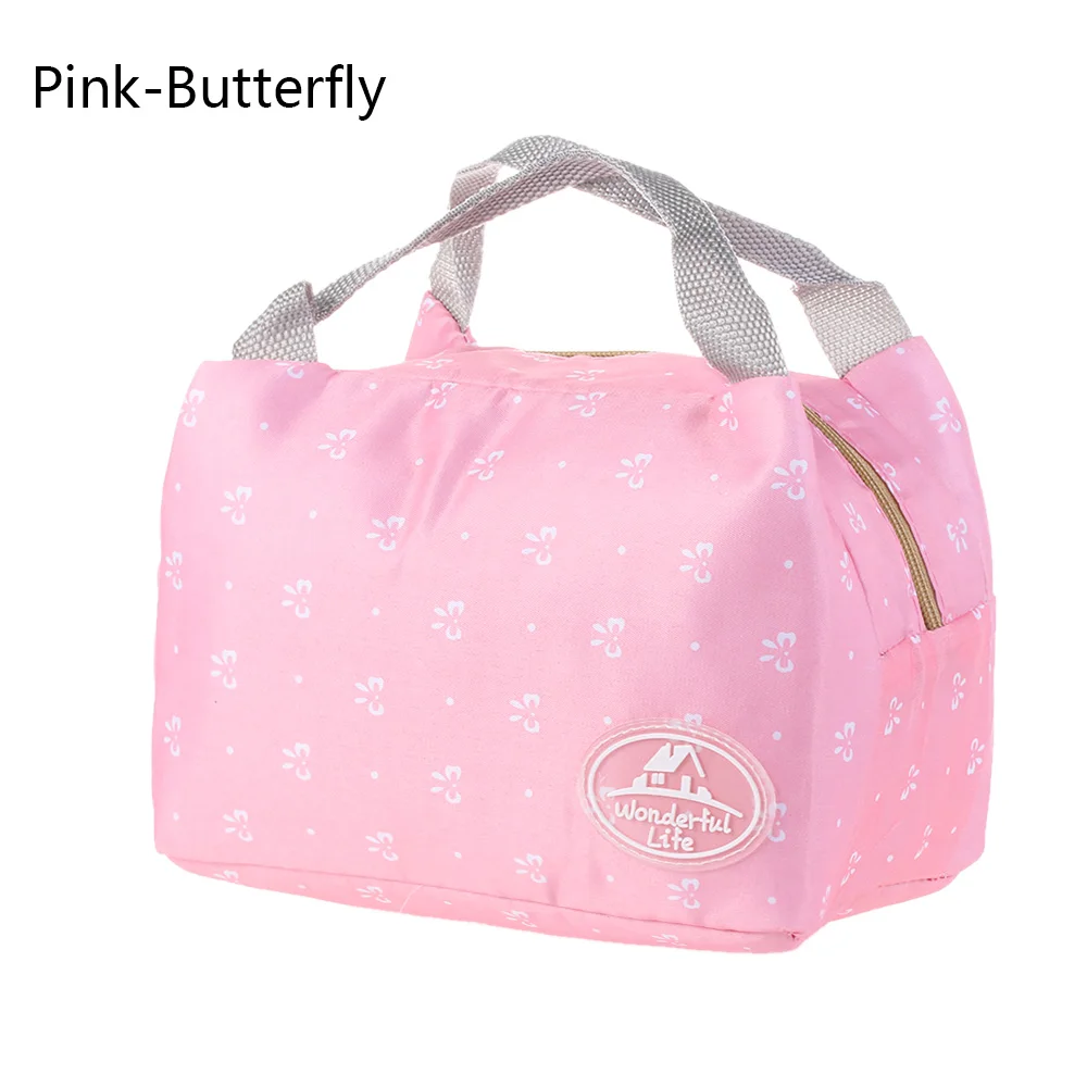Pink-Butterfly Мультфильм Ткань Оксфорд Еда хранения коробка-сумка для обеда Термальность изоляция кулер школьный лагерь работы Водонепроницаемый контейнер Сумка-тоут сумки для пикника - Цвет: Pink-Butterfly