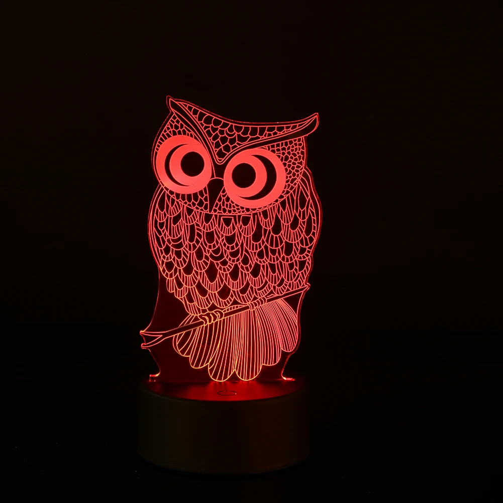 

Cute 3D Owl Shape LED Colorful USB Touch Night Light Bedside Table Lamp Gifts