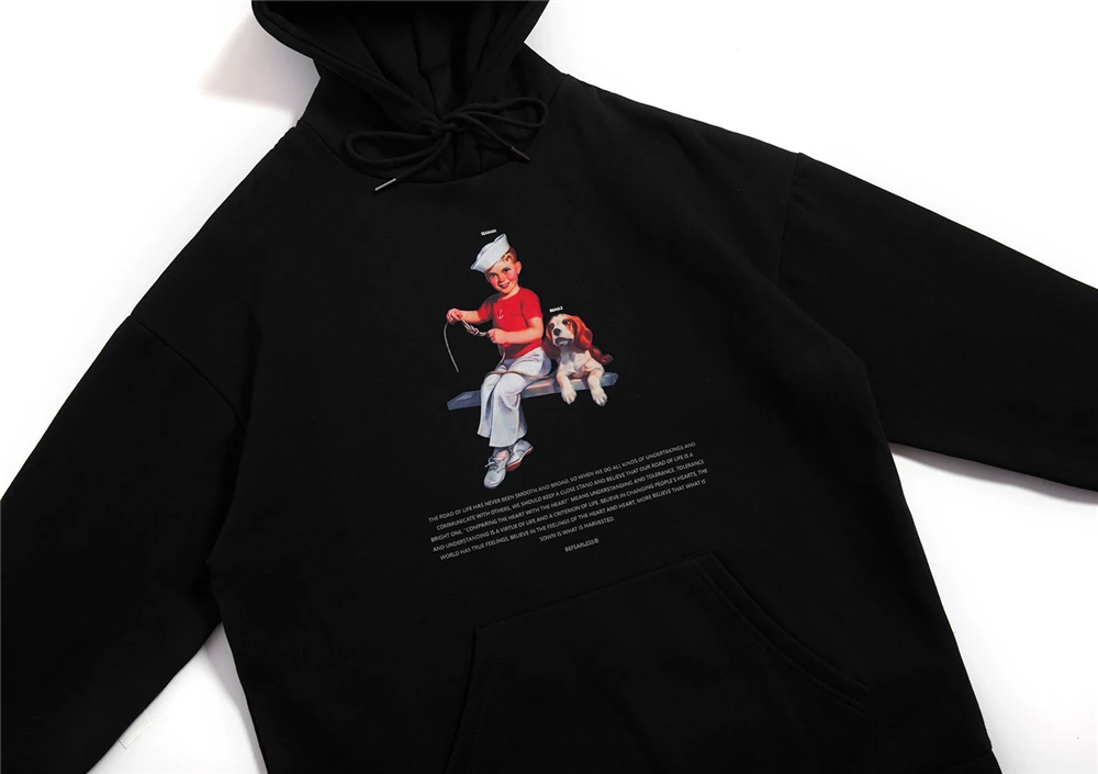 OSCN7 High Street печати флисовая толстовка женщина осень уличная плюс бархатные толстовки оверсайз женщины 8038A