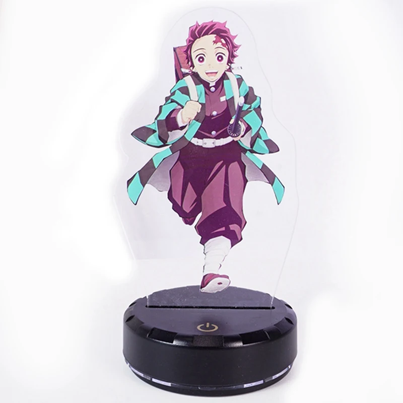 Demon Slayer экшн аниме 3D изменение цвета Светодиодная фигурка Kimetsu No Yaiba Kamado Nezuko Kamado Tanjirou настольная визуальная модель подарок игрушка