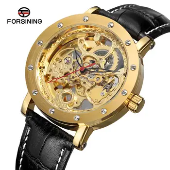 

Fashion Style 2020 FORSINING Reloj Hombre Skeleton Wristwatches Man Leather Automatic Watches Men's Luxury Mechanical Watch