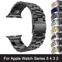 Ремешок из нержавеющей стали для Apple Watch Series 6 5 4 3 2, черный браслет-адаптер для iWatch Band 4 3 38 мм, 40 мм 44 мм 42 мм Ремешок из нержавеющей стали для Apple Watch Series 6 5 4 3 2, черный браслет-адаптер для iWatch Band 4 3 38 мм, 40 мм 44 мм 42 мм