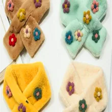 Детский осенне-зимний шарф для девочек, воротник Han Guodong, дверь Xuan, элегантный зимний плюшевый комплект с цветами, детский шейный шарф T18