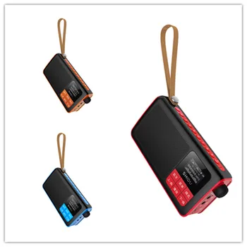 

FM radio bluetooth speaker Mini Portable Radio Handheld Digital FM USB TF MP3 Player Speaker Rechargeable