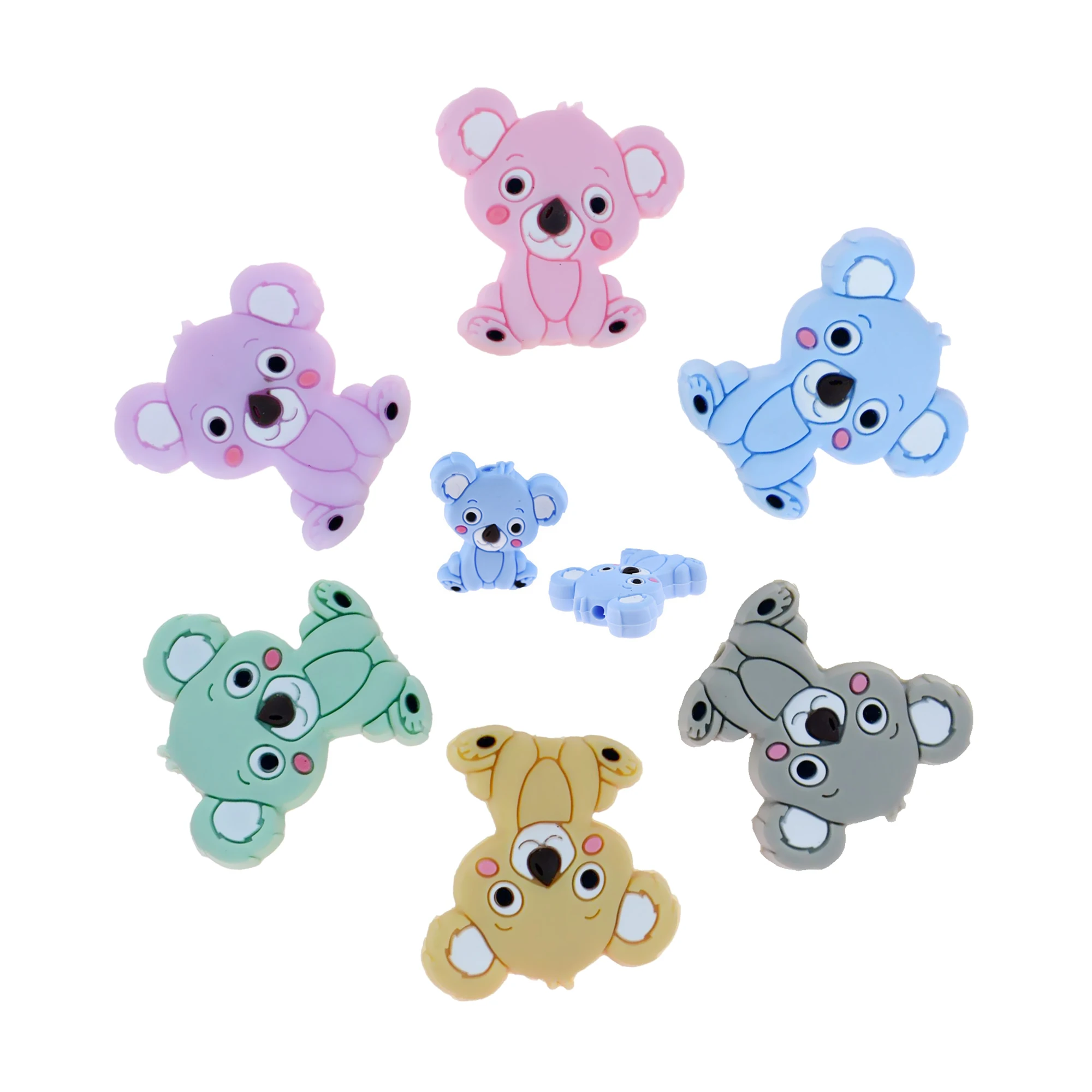 

10pcs Koala Silicone bead Baby Teether Food Grade Baby Teething Necklace Rodents DIY Pacifier Clip Baby Products