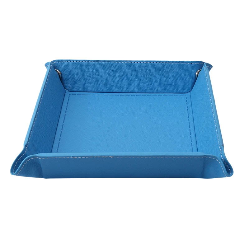 blue Новинка, брелок из искусственной кожи, складывающаяся подставка, складной кошелек для ключей для телефона, монета, Настольный ящик для мелочей, коробка, аксессуары для ящика - Цвет: blue