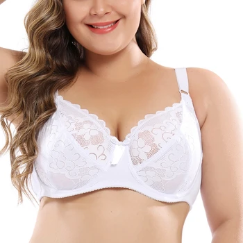 

Beauwear Women Plus Size Lace Underwired Bras Sexy Floral Soutien Gorge Full Cup Non-Foam Brassiere 36DD 38E 40E 42D 44E 44D 46D