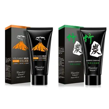 

60ml Lava Blackhead Black Volcanic Mud Bamboo Charcoal Mask Oil Control Deep Cleansing Purifying Peel Off Facail Face Mask