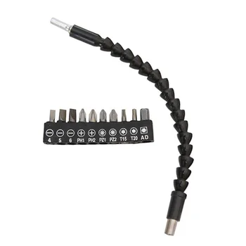 

Carbon Steel Flexible Extension Shaft + 10pcs Drill Hex Shank Screwdriver Bits