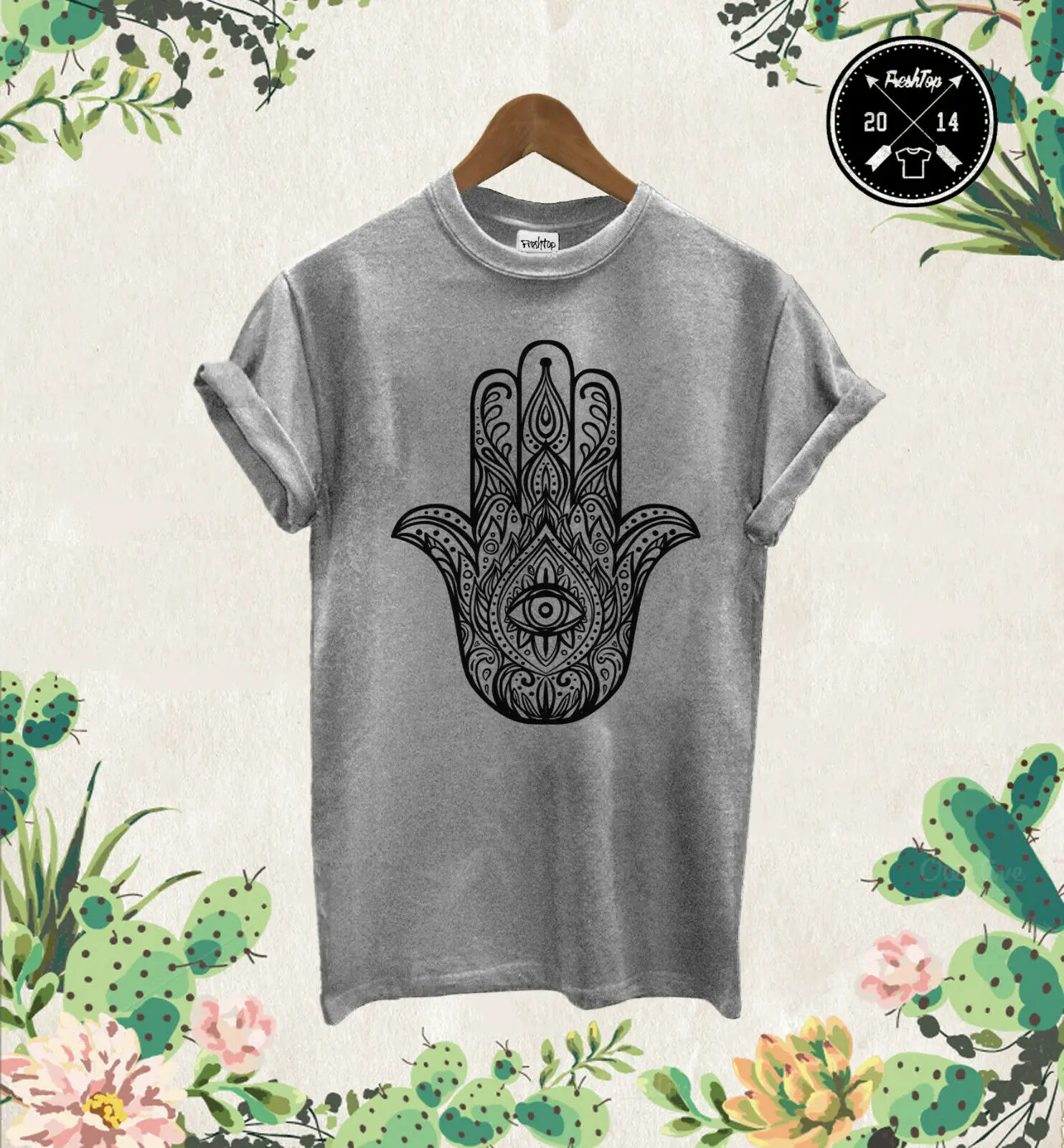 

Hamsa Hand T Shirt Boho Kitsch Khamsa Defend Evil Eye Jewellery Tumbrl Zoella
