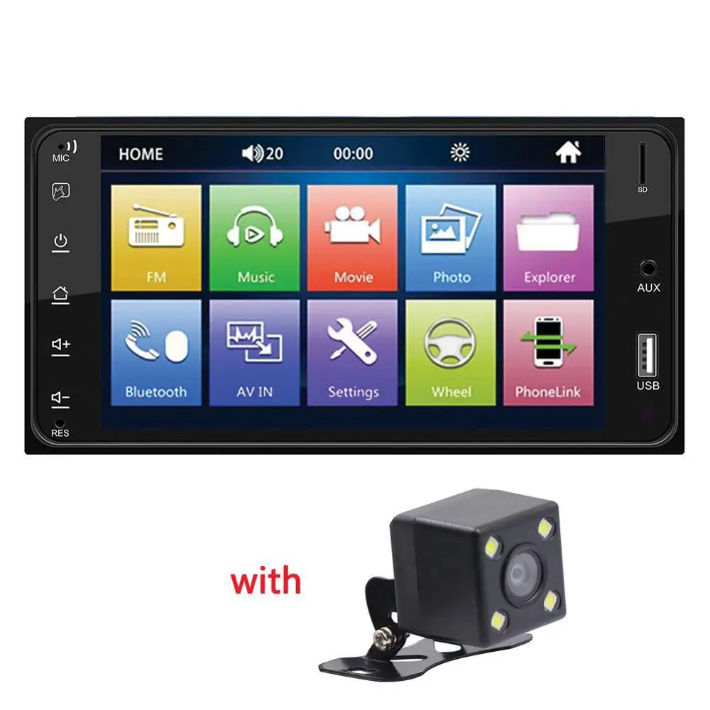 

7" FHD Car Mounted 2 Way Mirror Link MP4 MKV MP5 USB SD Bluetooth Player for Apple iPhone AirPlay Android Toyota Avanza Innova