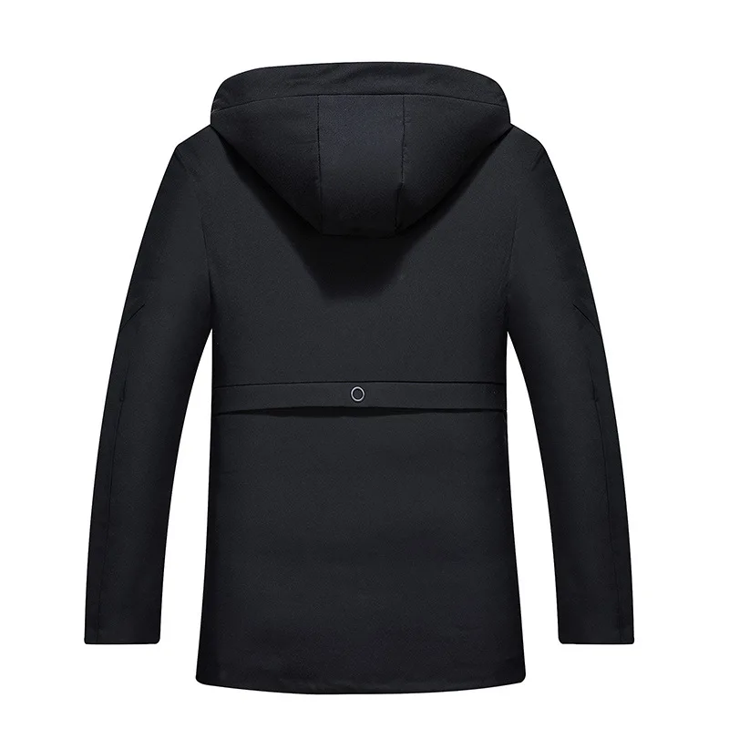 Middle-aged Men'S Wear down Jacket Cotton-padded Clothes Winter New Style Daddy Clothes Thick Extra-large Hooded Mid-length