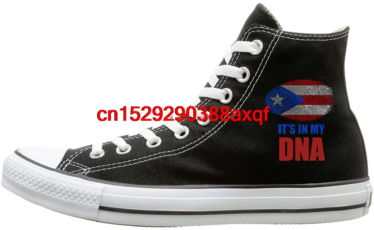 

Canvas Shoes Puerto Rico Flag It's In My DNA Classics High-Top Lace Ups Sport Sneakers For Men's Women's