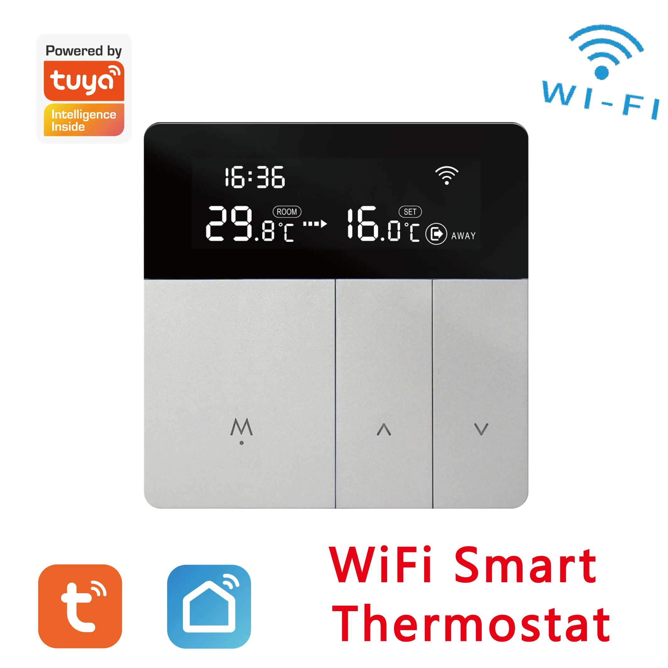 

Умный термостат Tuya с Wi-Fi и сенсорным ЖК-экраном, 100-240 В