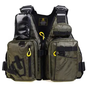 

Adjustable Multifunctional Fishing Vest Multi-pocket Reflective Design Buoyancy Life Jacket Design Removable Strap Fishing Vest