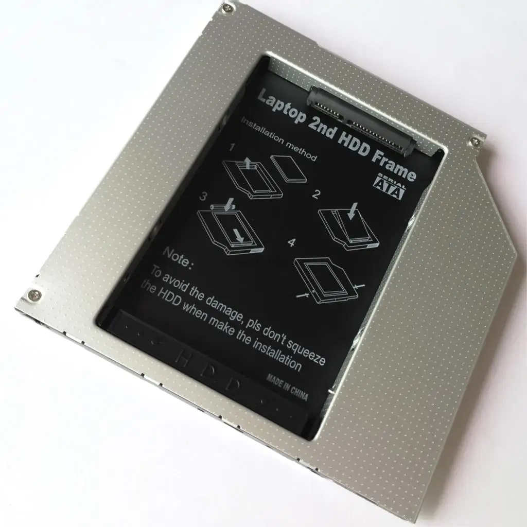 Dhl 20 шт. 9 5 мм 2 й жесткий диск Caddy IDE к SATA корпус для ноутбука DVD ROM Optibay адаптер SSD